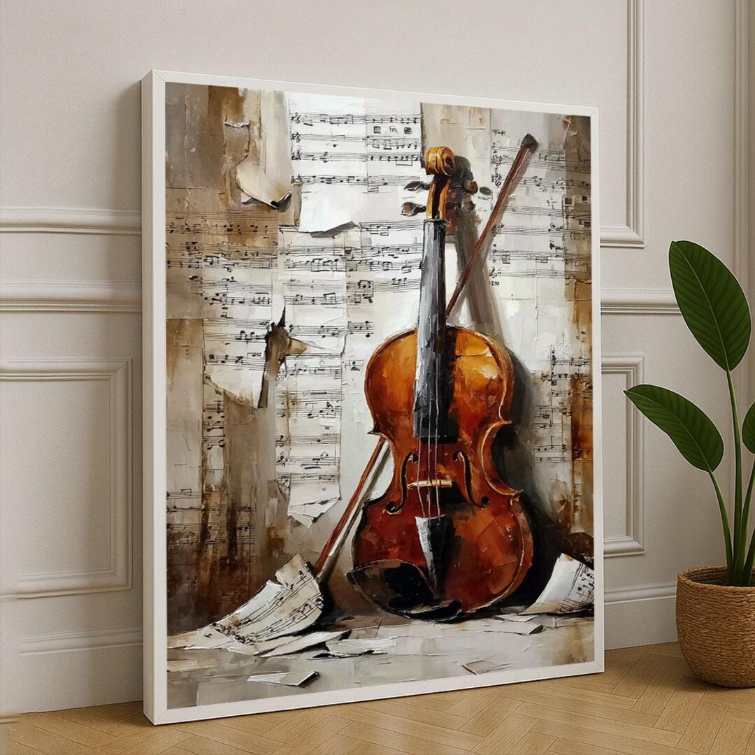 Vintage Violin Canvas Rustic Music Art Print - Etsy