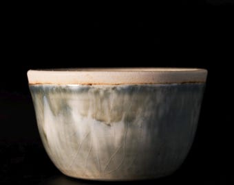 Hand-Thrown Stoneware Cup with Blue-Gray Glaze | Minimal Ceramic Cup