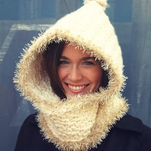 Crochet Pattern - Eskimo Kisses Hooded Cowl