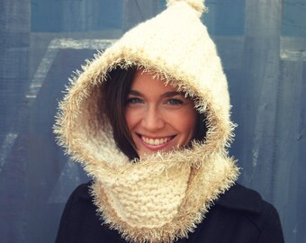 Crochet Pattern - Eskimo Kisses Hooded Cowl