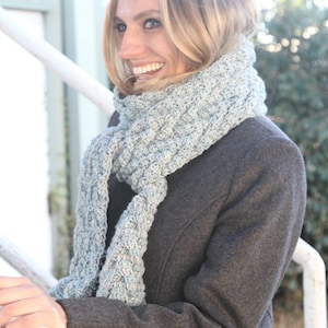 Tunisian Crochet Pattern Cable Scarf Icelandic Cable Scarf image 3