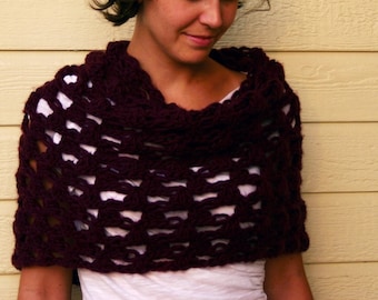 Poncho Crochet Pattern - Solomon Stitch Poncho Pattern - Chunky Lace Crochet Pattern