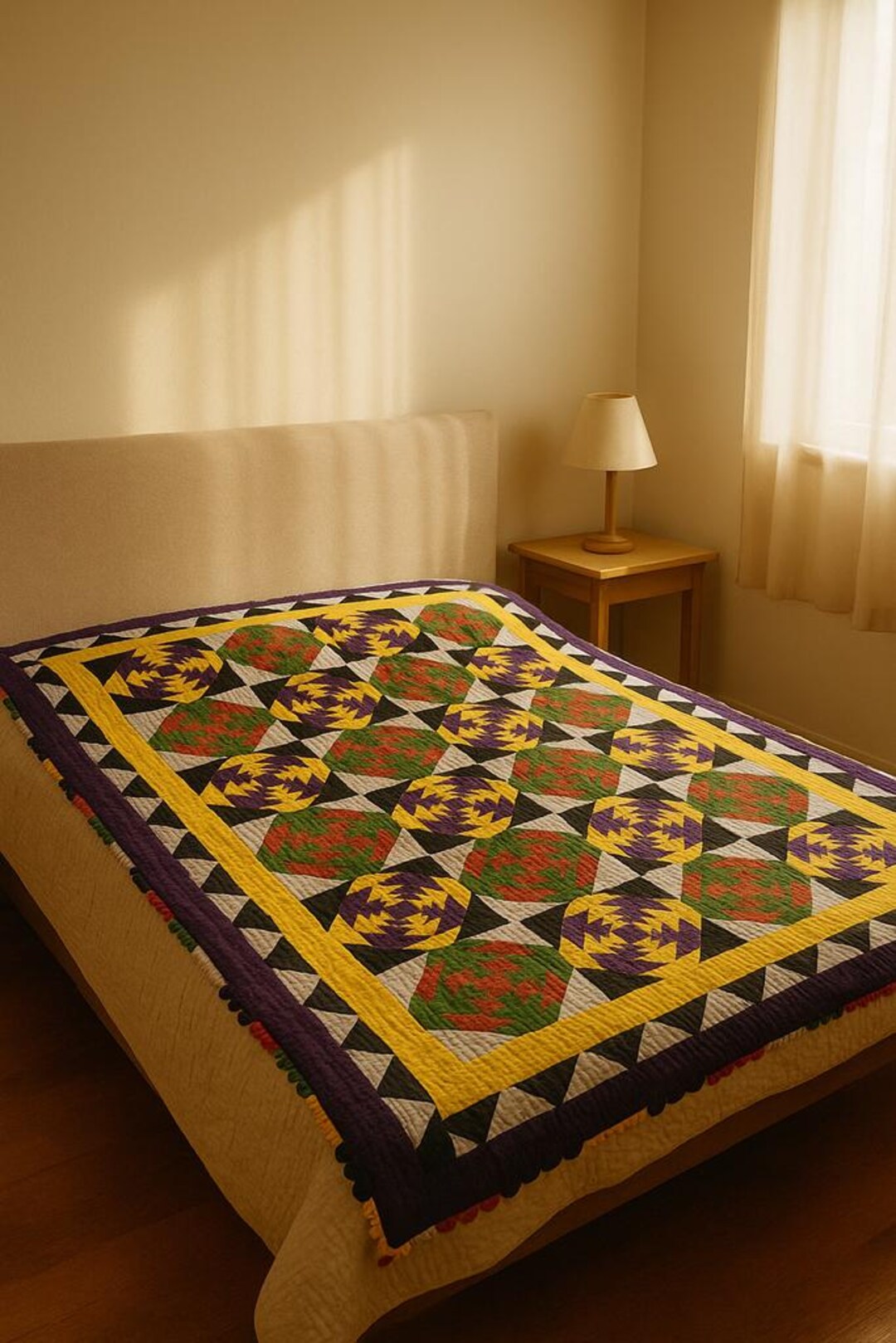 Pakistan Rilli Quilt Handmade Sindhi Rilli Quilt – Vintage Patchwork Bedspread, Boho Tribal ...