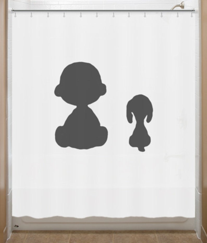 Snoopy Shower Curtain Charlie Brown Peanuts Bathroom Decor Image 0