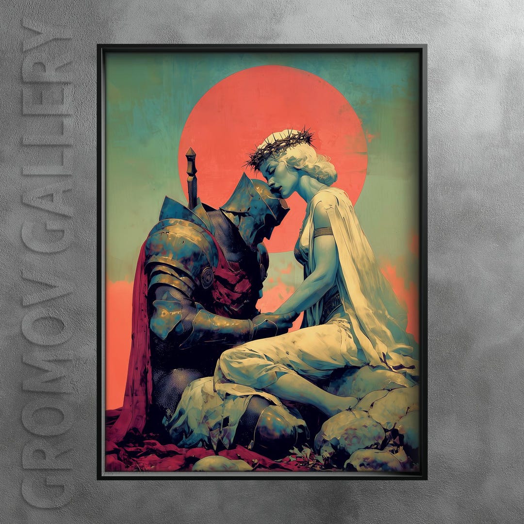 Cinematic Knight Art Print | Medieval Sacrifice Poster | Dark Fantasy ...