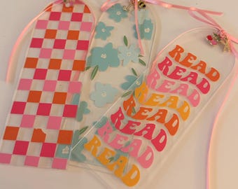 Handmade Acrylic Bookmarks with Custom Charms