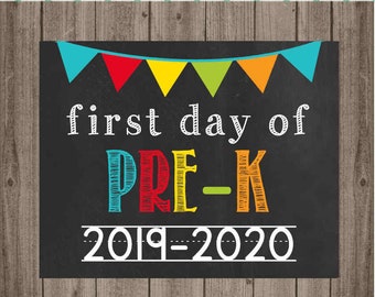 First Day of Preschool Pre-K  Sign - Last Day of Preschool Pre-K Sign - Printable 8x10 Photo Prop - Instant Download