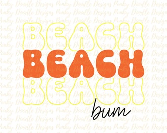 Beach Bum Retro Sublimation Designs Downloads, Shirt Clipart, Vacay Graphics, Beach Graphics Retro, Summer PNG, Digital Download