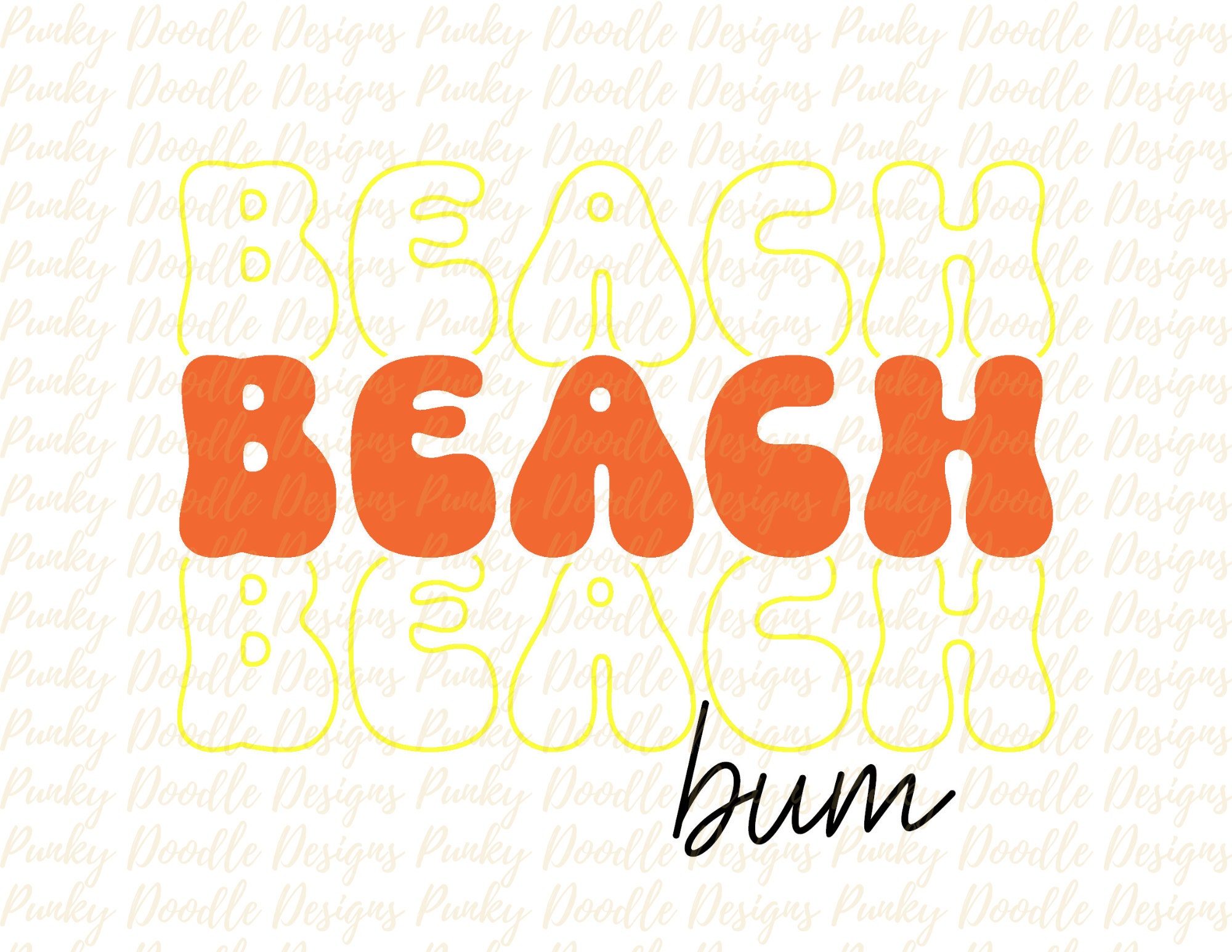 Beach Bum Retro Sublimation Designs Downloads, Shirt Clipart, Vacay ...