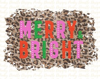 Merry & Bright Sublimation~Christmas Merry and Bright Sublimation~Holiday Sublimation~Sublimation Design~Christmas~Digital Download~PNG