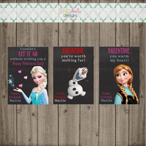 Tarjetas congeladas para imprimir - tarjetas de San Valentín personalizado