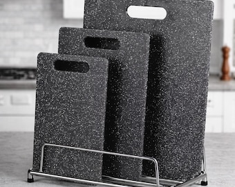 Plastic Cutting Board with Black or White Marble Effect – Choice of Size – Modern and Durable Design