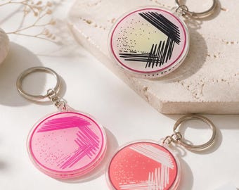 Portachiavi con piastra di agar per microbiologia, regalo per studenti di scienze e tecnici di laboratorio, ciondolo in acrilico a forma di coltura batterica