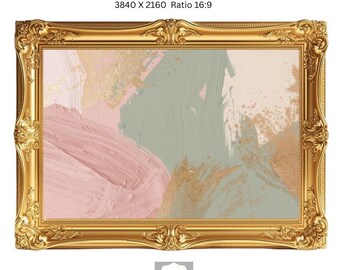 Abstract Spring Bloom Frame TV Art | Blush Pink Sage Green (Digital Download)