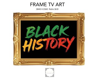 Black History Month Frame TV Art | Pan-African Colors Typography (Digital Download)