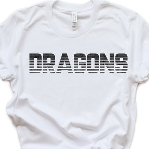 Dragons SVG PNG Sublimation Soccer Baseball Volleyball Fastpitch Basketball T-Shirt Design Space Team Spirit Shirt  Cut Files Silhouette