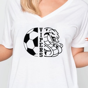 Vipers SVG Fotboll Vipers Fotboll Mamma Skolan Spirit Mellan Junior T-shirt Design Maskot Tailgate Shirt Iron Club Cricut Cut Files t-shirt
