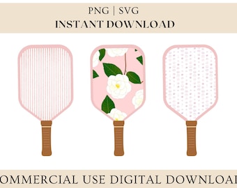 Pickleball Paddles Clipart PNG Set Digital JPG Social Club Preppy and Pickleball Gift Shirt Bachelorette Party Custom Paddle Mommy and Me