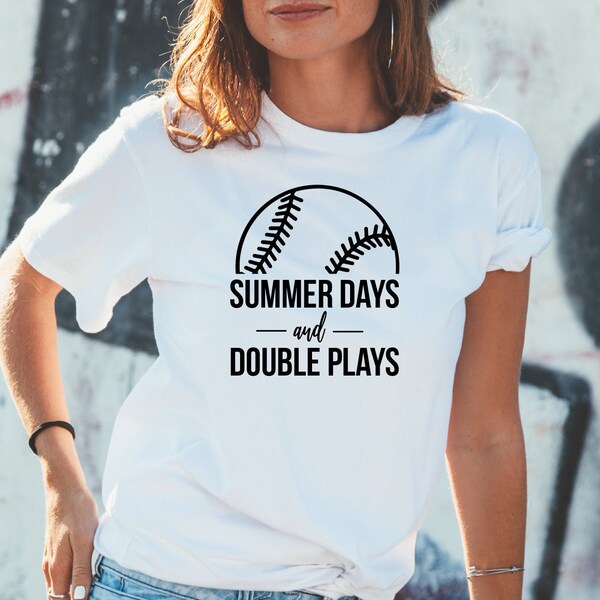 Baseball SVG Summer Days and Double Plays Fastpitch Tshirt Little League Kids dxf png cut file cricut htv  tshirt vinyl clipart Softball