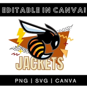 Jackets School Mascot Canva Editable Club Spirit Wear Retro Style for Sublimation Team Game Day Unisex Tumbler TShirt Design Jacket Nation