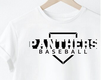 Baseball Panthers SVG Panther PNG Tee Shirt impression vinyle prêt à l'emploi Cricut Go Panthers Team Logo Bulldogs coupe fichier Cricut Logo impression à la demande