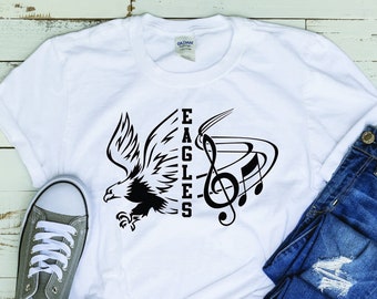 Eagles Band SVG Music, Eagle Marching Band, Music Note, TShirt Design, Cut File, svg, pdf, eps, png, dxf Cricut Cut Files Silhouette