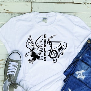 Eagles Band SVG Music, Eagle Marching Band, Music Note, TShirt Design, Cut File, svg, pdf, eps, png, dxf Cricut Cut Files Silhouette