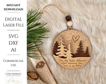 Il cielo sembra diverso ornamento SVG Memoriale Natale ornamento lutto Famiglia ricordo ricordo regalo di Natale per la perdita di una persona amata