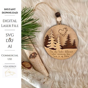 The Sky Looks Different Ornament SVG Memorial Christmas Ornament bereavement Family Remembrance Keepsake Christmas Gift For Loss Of Loved On