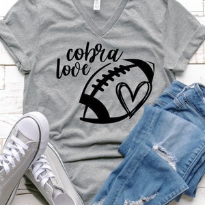 Cobra liefde SVG voetbal Cobra moeder school geest Middle Junior vrijdag vallen T-Shirt Design mascotte achterklep Shirt Cricut gesneden bestanden silhouet