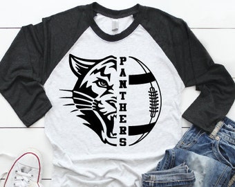 Panthers Football svg Panther T-Shirt Design Mascot Tailgate Grunge Mom Shirt Fall Friday Night Lights Cricut Cut Files Silhouette Iron on t