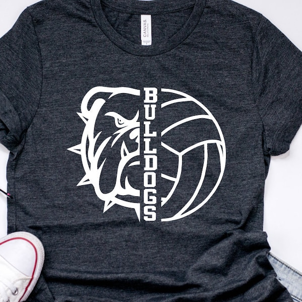 Bulldogs Voleibol SVG Tailgate Grunge Club Mom Shirt Fall CollegeHigh School Design Space Bulldog Mascot Iron on camiseta vinilo clipart