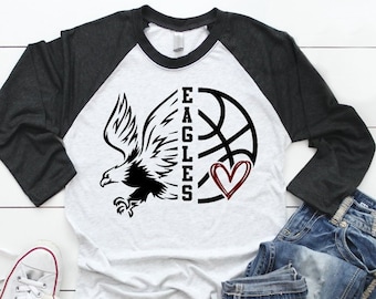 Eagles Basketball SVG Court Mom Baller Lady Eagle Bballer SVG Team Spirit Mascot Iron on Tee shirt Silhouette Studio Vinyl Cut Files Cricut