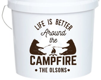 CampFire, campfire SVG Camping Pail Bucket Outdoor Adventure tent, camper, summer vacation, Clip Art, Camping Iron On, Camp Pail, PNG
