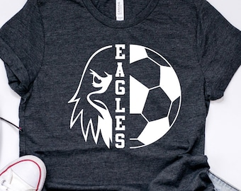 Adler Fußball Club SVG Heckklappe Sport Mom Shirt Herbst Freitag Nacht Lichter College Adler Maskottchen Team Spirit Adler Fußball Tshirt Vinyl Clipart
