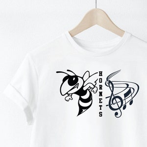 Hornets Band SVG Music Hornet Marching Band, Music Note TShirt Design Cut File svg pdf  png dxf Cricut Cut Files Silhouette Drill heart Team