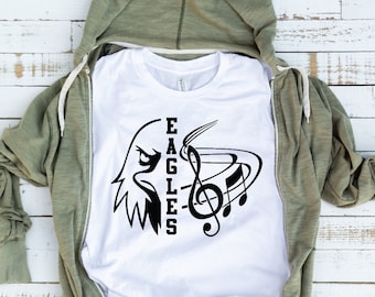 Eagles Band SVG Music, Eagle Marching Band, Music Note, TShirt Design, Cut File, svg, pdf, eps, png, dxf Cricut Cut Files Silhouette