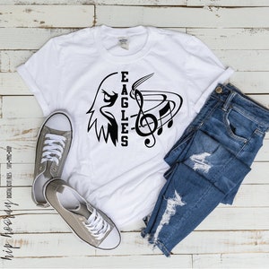 Eagles Band SVG Music, Eagle Marching Band, Music Note, TShirt Design, Cut File, svg, pdf, eps, png, dxf Cricut Cut Files Silhouette image 2