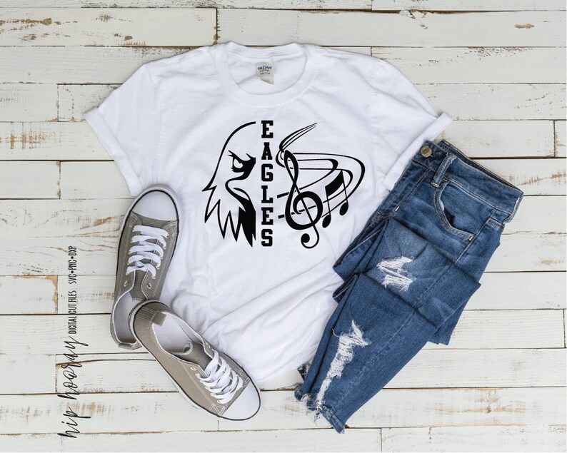 Eagles Band SVG Music, Eagle Marching Band, Music Note, TShirt Design, Cut File, svg, pdf, eps, png, dxf Cricut Cut Files Silhouette image 2
