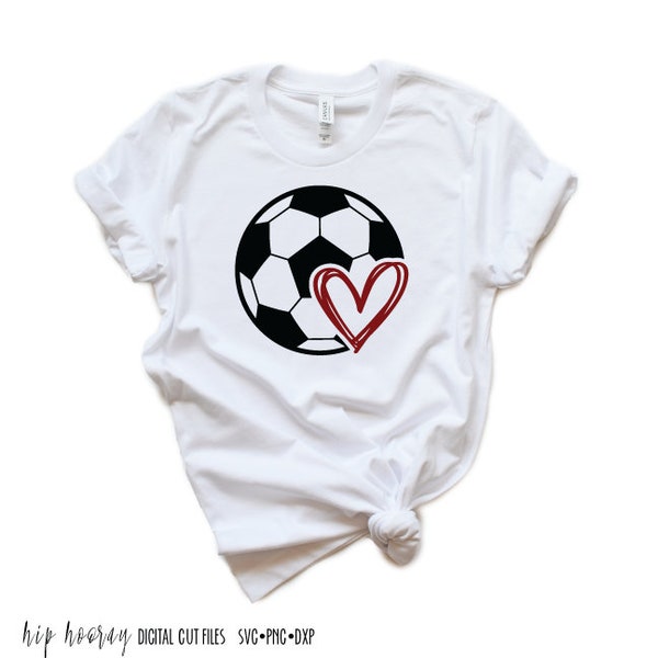 Soccer SVG Ball Heart FBC High School Spirit Middle Junior Mom T-Shirt Design Mascot Tailgate Shirt Fall Club Cricut Cut Files Silhouette