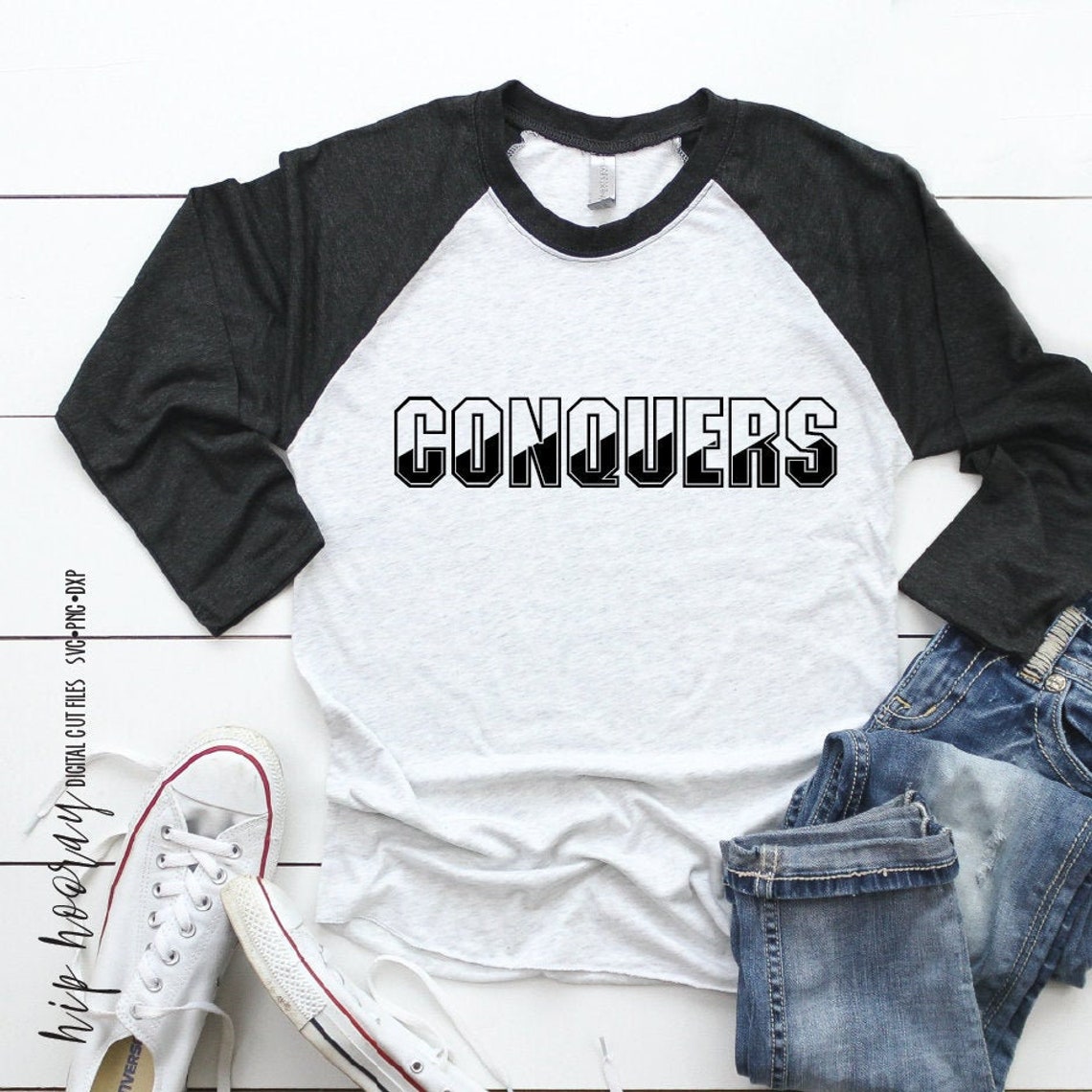 Conquers Svg Conquer Football Baseball Volleyball Fastpitch - Etsy