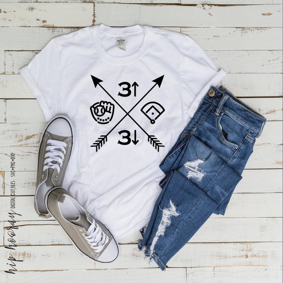 Baseball Inspired Three Up Three Down Shirt Baseball Inspired Three Up Three Down Shirt