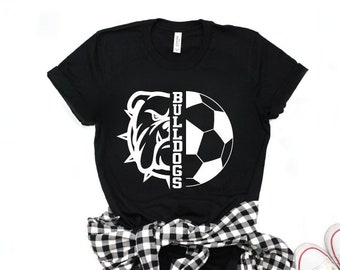 Bulldogs SVG Soccer Mom SVG Bulldog T-Shirt Design Mascot Tailgate Grunge School Spirit Club Middle Junior High Fall Cricut Cut Files