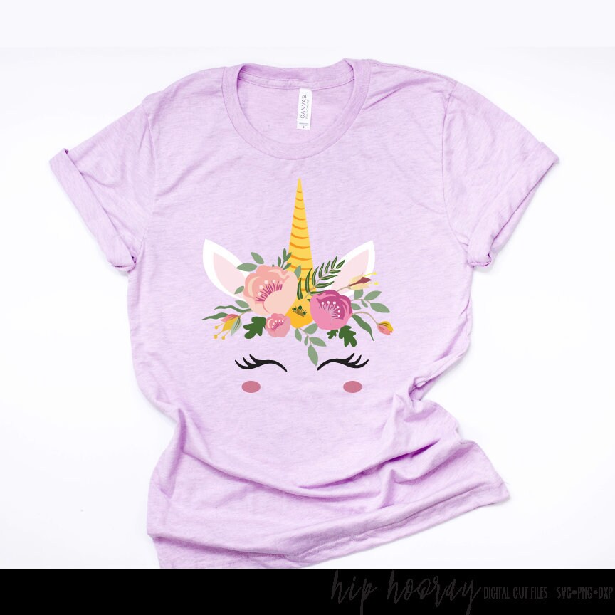 Download Unicorn Flower Crown Svg Floral Face Horn Eyelashes Face Etsy