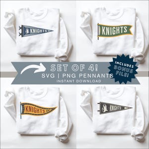 Pennant Mascot Knights PNG SVG digital file  for high school college football Game Day tshirt, cute mascot unisex for SUBLIMATION dtf Knight