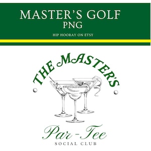 Masters Golf PNG Augusta Golf Club GA Golf Party Trendy Preppy Golf Cart Cocktail Club Golf Letni projekt Wieczór panieński