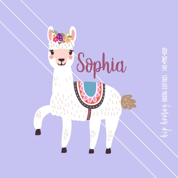 Download Llama Svg Girl Tshirt Birthday Flower Crown Girly Eyelashes Etsy