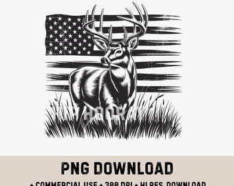 American Buck Flag Png Hunting Design Antlers Dad Deer Season Hunt USA Rustic Outdoors Shirts Mama Kids Distressed Outdoors Military Proud