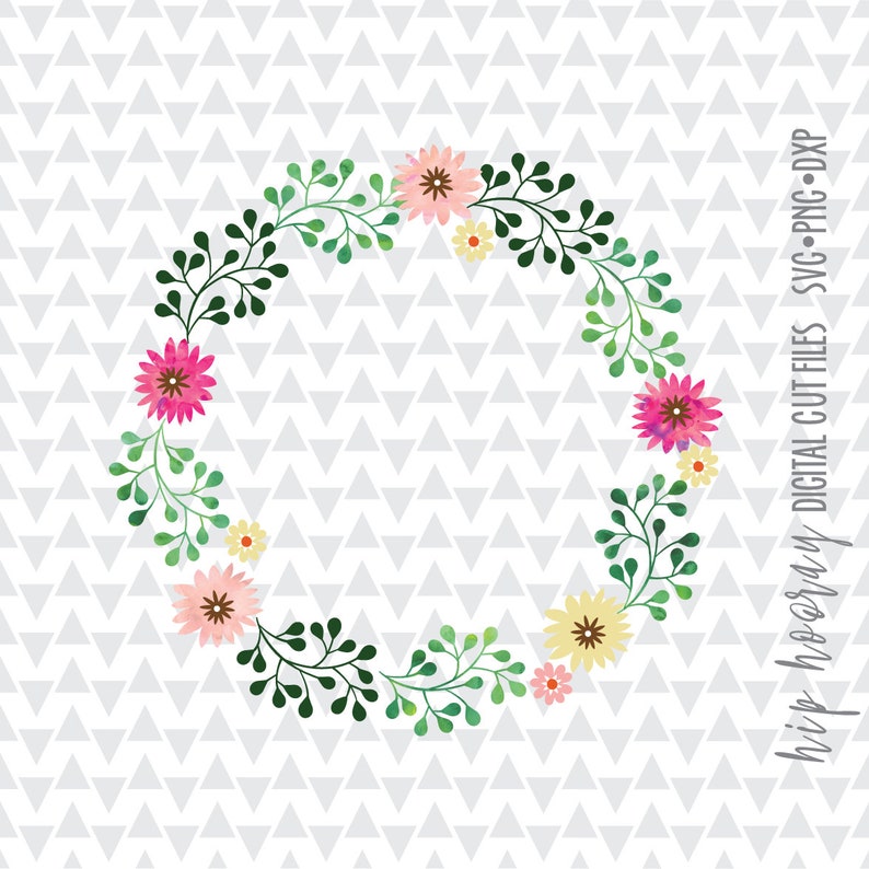 Download Floral Flower Wreath SVG Monogram SVG dxf png ai pdf jpg ...