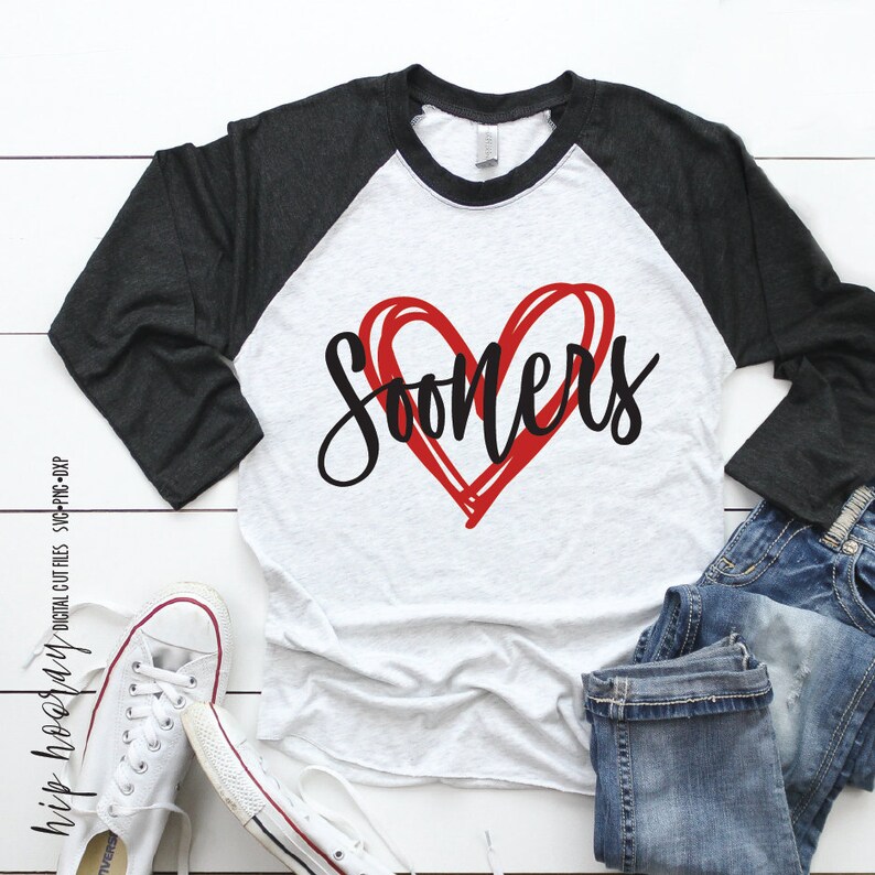 Sooners Svg Heart Football Baseball Volleyball Fastpitch Love Cheer Mom Shirt Cricut Silhouette School Iron on tshirt vinyl clipart